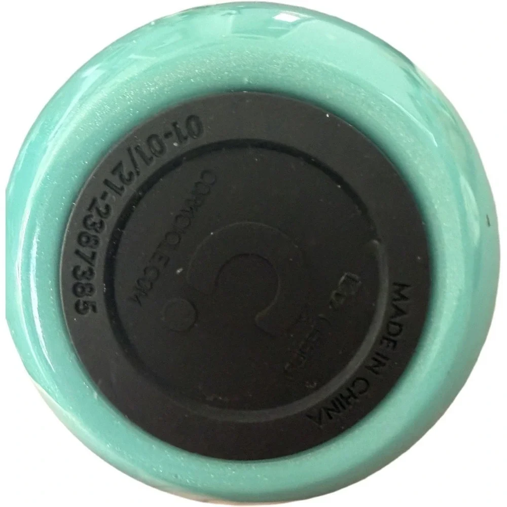 Corkcicle Stemless Wine Tumbler 12oz Glitter Turquoise W/Lid Metal Stainless